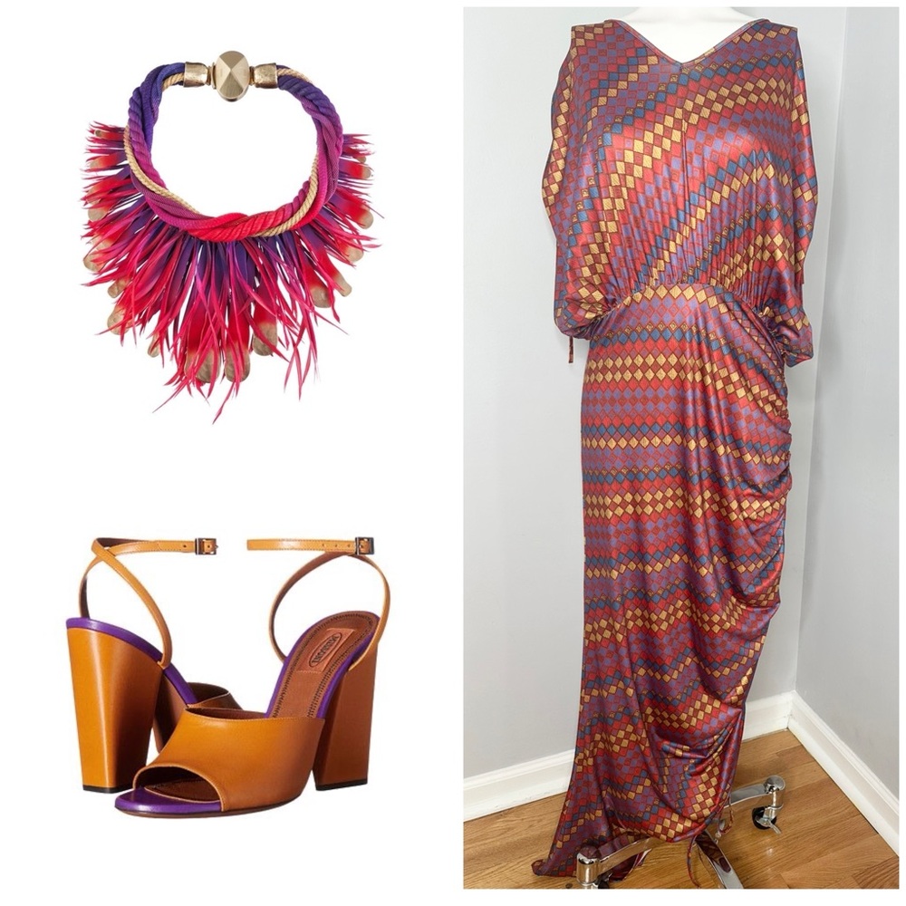 SHEIN Multicolor Geometric Dress- PRELOVED-XL